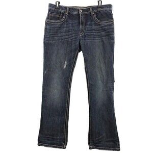BKE Jeans Mens Straight Leg Distressed  Cotton Denim Casual Workwear Jake 38x 34